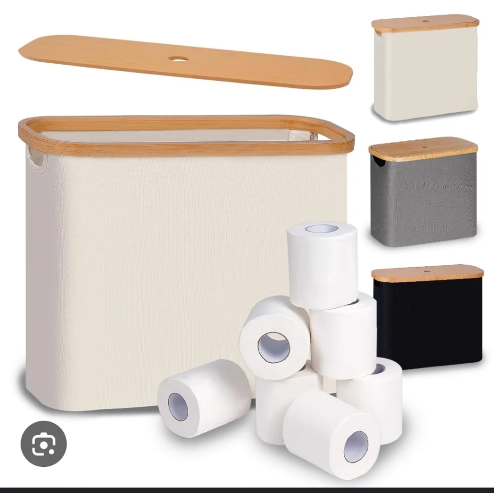 Elegant Cream Toilet Paper Basket